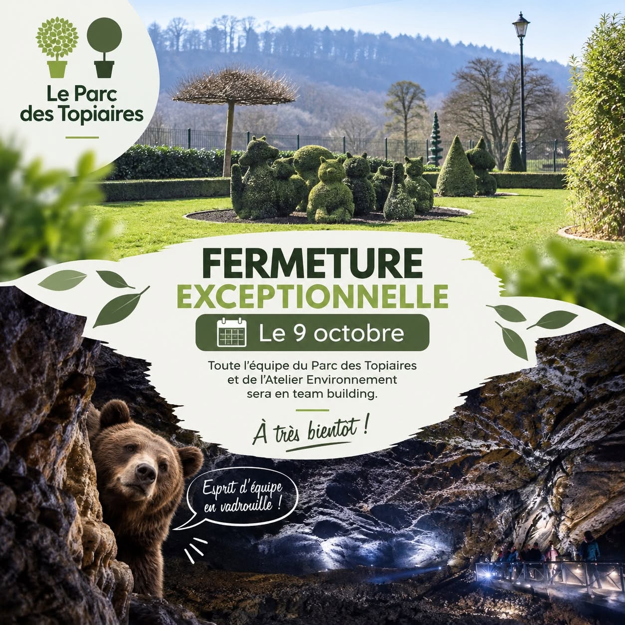 Fermeture exceptionnelle du Parc des Topiaires le 9 octobre 2026